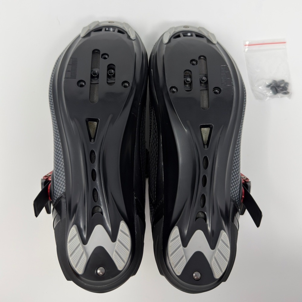 Gavin Road Cycling Shoes Black Silver Buckle Strap SPD SPD-SL Compatible Size 38 - Picture 8 of 10
